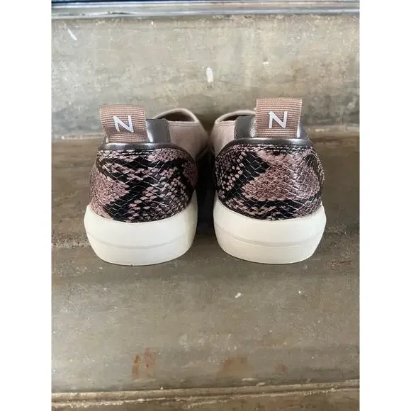 Naturalizer Harris taupe faux suede ballet style slip on with snake print accent - Picture 8 of 9